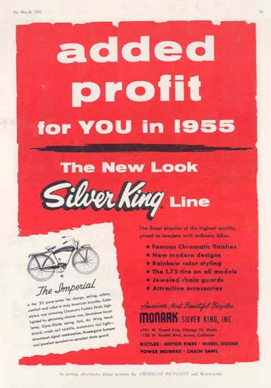 1955 Monark Imperial Bicycle Ad