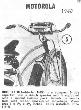 1940 Motorola B-150 Bicycle Radio Advertisement